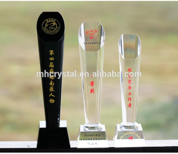 Clear and Black Crystal tower Trophy Corporate Gift MH-J0863