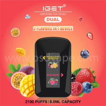 Iget Dual 2100 bocanadas de doble sabor vaping