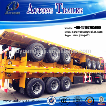 AOTONG carbon steel 3 axle 40ft flatbed semi trailer/container transport semi trailer/flat trucks and trailers