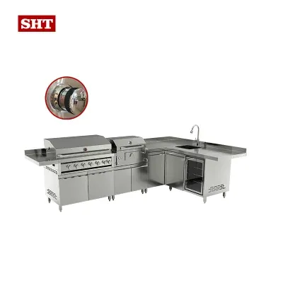 Stainless Steel Storage Cabinets Fridge Charcoal Roast Gas BBQ Grill Kitchen Cabinet