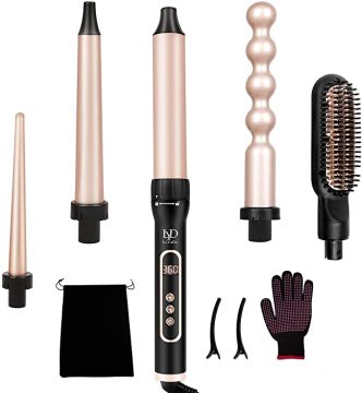 hair wands brush stick crimper 5 in 1 curling iron set
