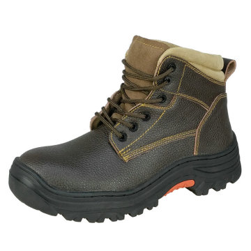 Rubber Sole Safety Shoes with leather linning