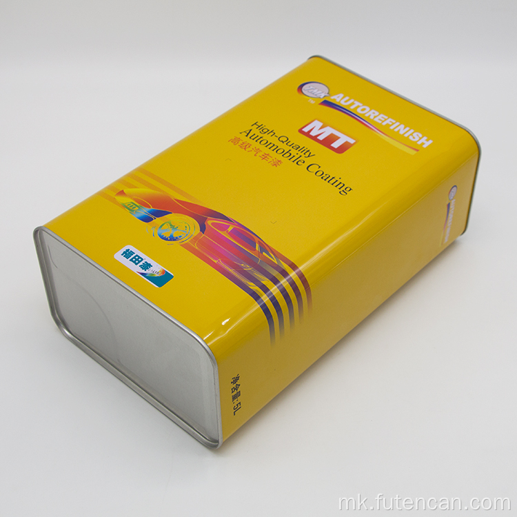 Квадратен метален контејнер за боја за автомобили