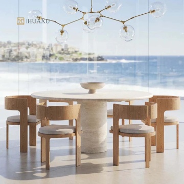 Huaxu Huaxu Modern Polished Travertine Table