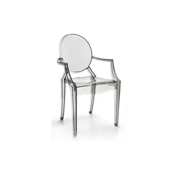 Design clear transparent plastic arms chair
