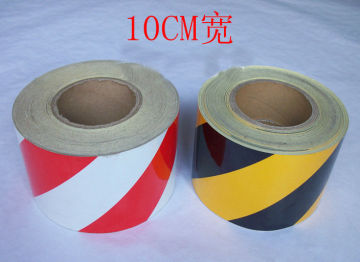 black and yellow reflective warning tape