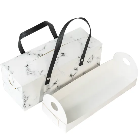 Marble pattern roll cake bakery boxes for sale