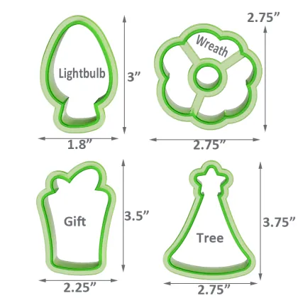 Plastic Christmas Fondant Biscuit Dough Clay Cutter Mold for Royal Icing Decorating