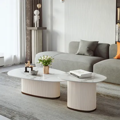Light Transparent Round Black Glass Top Coffee Table