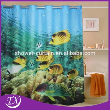 Curtains photo print hookless shower curtain bathroom curtain
