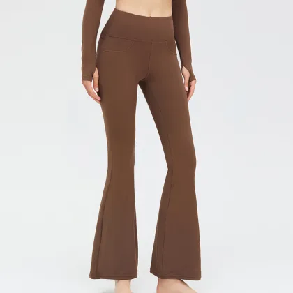 Flared Gym Push-up Yoga Pants for Women: Casual Stretch Buttocks Flared Pants