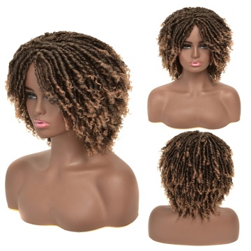 Short Curly Synthetic Blonde Wigs Hairstyles Black Wig Short Hair Afro Kinky Curly Wigs With Bangs For Black Women African