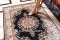 4&#39;x6 &#39;Handmade Silk Black Qum Persian Rug