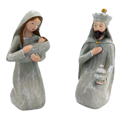 Custom Religious Church Decorations: Nativity Manger Group - Handcrafted Christmas Gifts in Resin with Gift Box