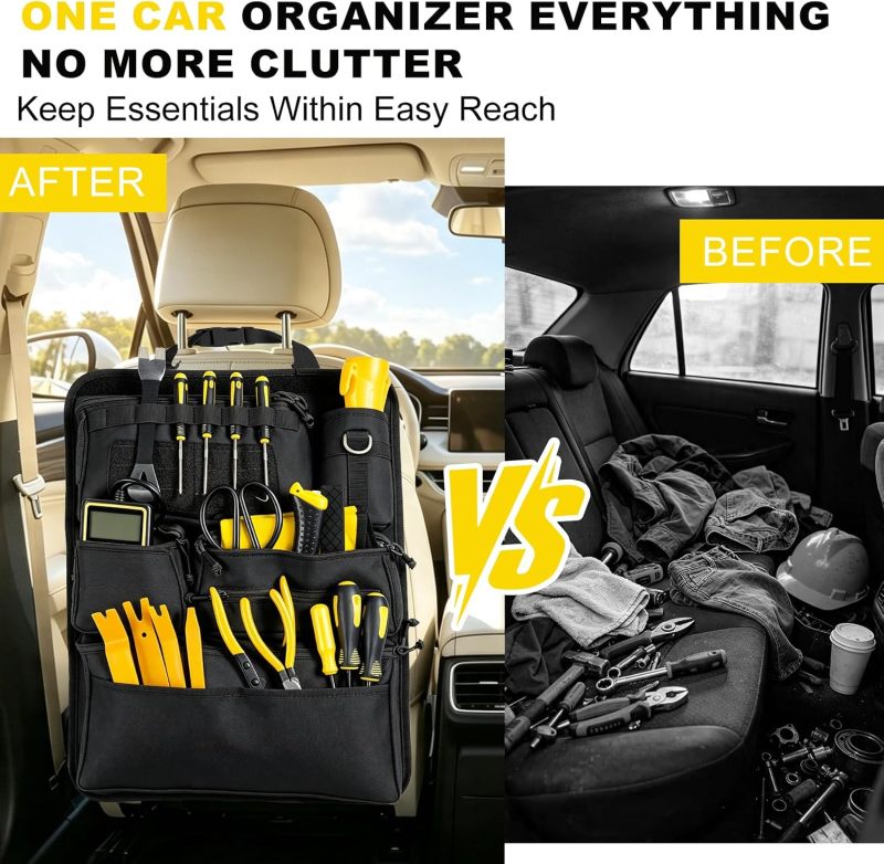 Universal Car Seat Back Organizer with 7 Storage Pockets