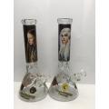 Small Beaker Bongs with Two Lovely Girl Portraits