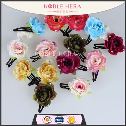 Fashion Cute Fabric Flower Hair Clips Baby Girl Hairpins Children Hair Accessories
