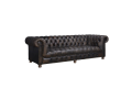 Antike 3 -Sitzer Polster Vintage Ledersofa