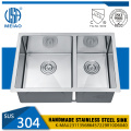 Double bòl 304stainless asye undermount koule kwizin