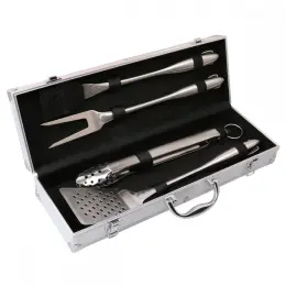 Stainless Steel BBQ Tool Set in Aluminum Carry Case