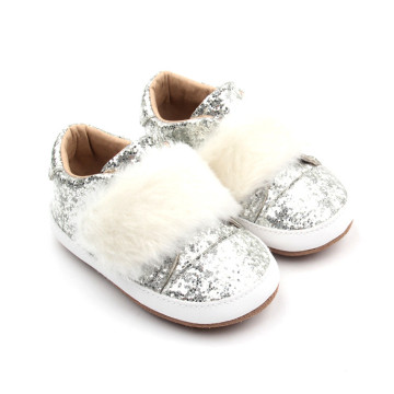 Zapatos casuales de lentejuelas de bebé unisex de piel