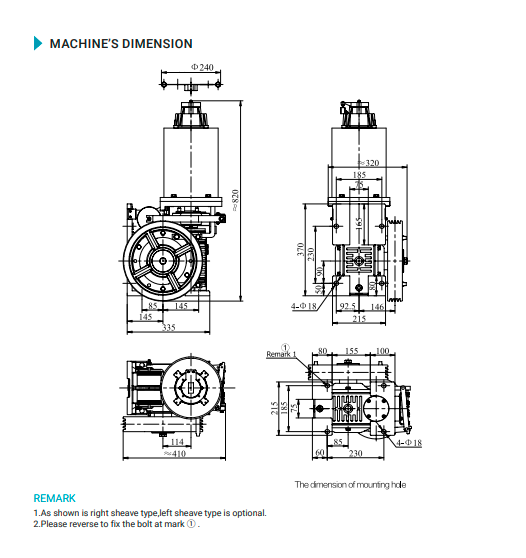 service lift traction machine