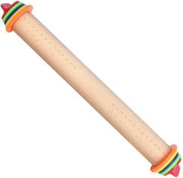 Wood Rolling Pin with Removable Thickness Ring