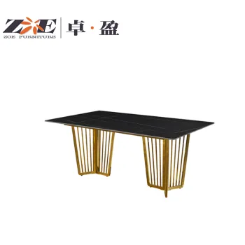 Factory Supply Customized 6 Seater Sintered Stone Modern Luxury Dining Table Set