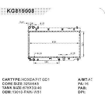radiator car:HONDA FIT GD1  OEM:19010-RMN-W51