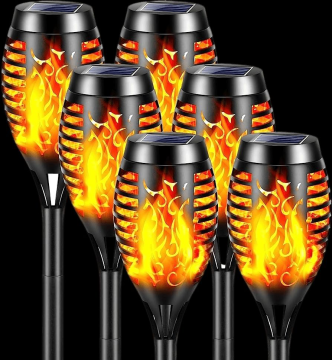 Waterproof Outdoor Solar Lamp: 12 LED Flame Design for Garden, Pathway, and Landscape Decoration