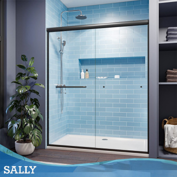 Sally Matt Black auto-auto-coulissant les portes de douche de douche