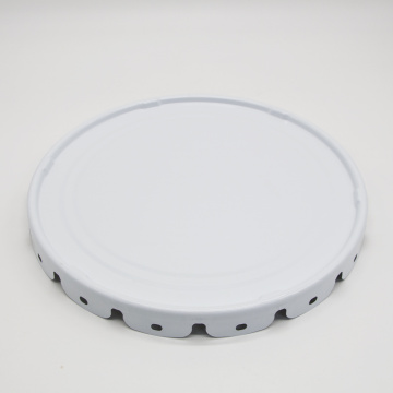 Metal bucket lid with lacy and metal cap