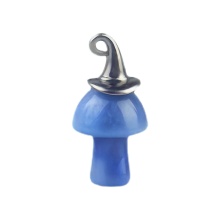 Blue Aventurine Mushroom Wizard Cap Pendant for Making Jewlery 15X20mm Stone Halloween Charms