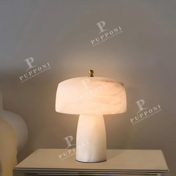 Luxury Alabaster Table Lamp | Modern Marble LED Desk Lamp for Living Room & Dining Room