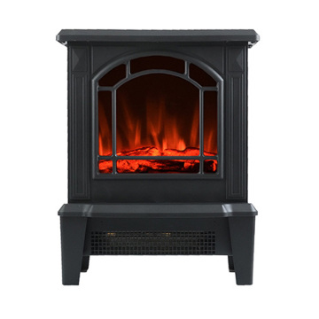 Custom 900W/1800W Compact Electric Fireplace Mini Stove with 3D Log Flame Effect Black