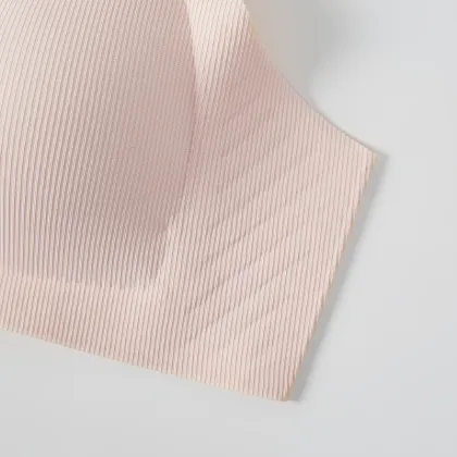 Comfortable Sexy Ribbed Ice Silk Seamless Triangle Cup Bra