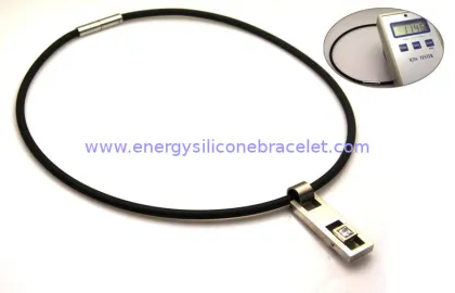 Popular Germanium Titanium Balance Round Pendant Necklaces, Titanium Chain Necklace