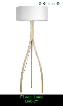 Tripod wood floor lamps