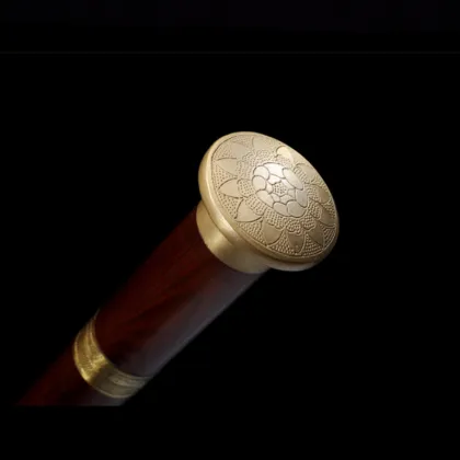 Redwood Scabbard Cane Sword Pattern Steel Handmade Brass Accessories