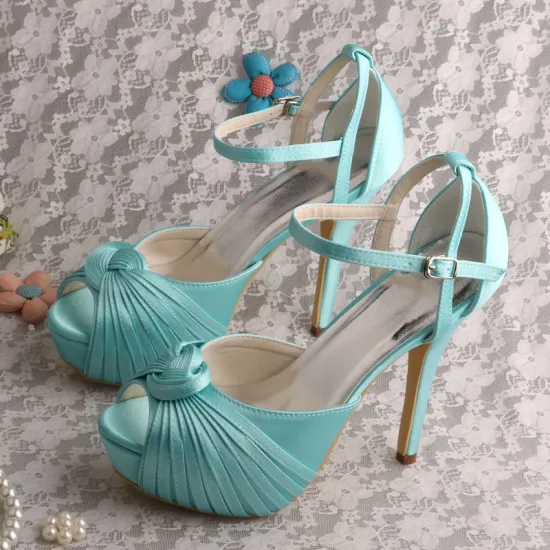 Mint Green Platform Wedding Sandals Heels