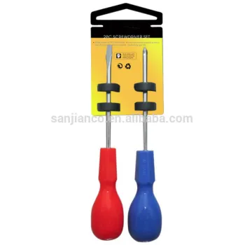 Plastic color handle hanging card 2pcs screwdriver set