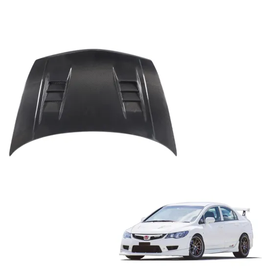 Carbon Fiber Front Bonnet Hoods for 3rd Gen Honda Civic FD2 (2007-2015)