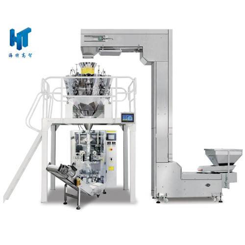 Vertical packaging machine combined with multihead weigher