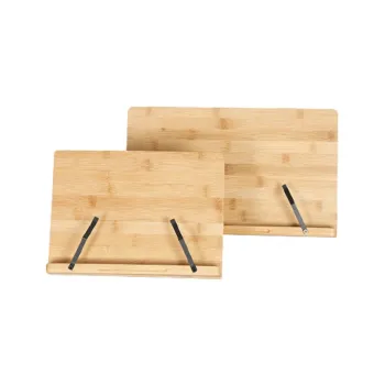 Adjustable Bamboo Book Stand for Reading, Cookbooks, Tablets, and Laptops