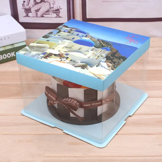 transparent window clear cake box