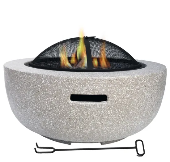 Outdoor garden backyard MGO ceramic fire pit fire bowl wood charcoal bbq grill