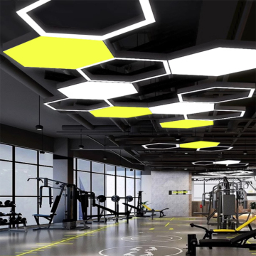 Modern Hexagonal LED Pendant Light for Office, Supermarket, and Gym