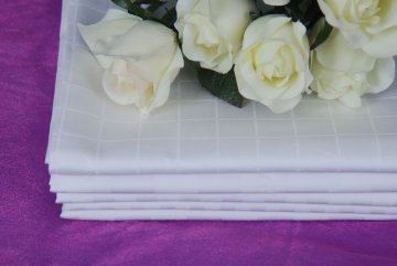 T-220 Check White Bed Sheet For Hotel