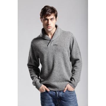 Men\'s Sweater, Made of Lamb Wool, Double Collar