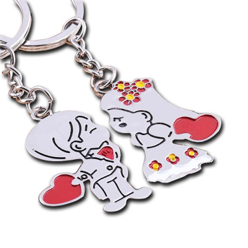 Custom Metal Cartoon Couple Lover Keyring